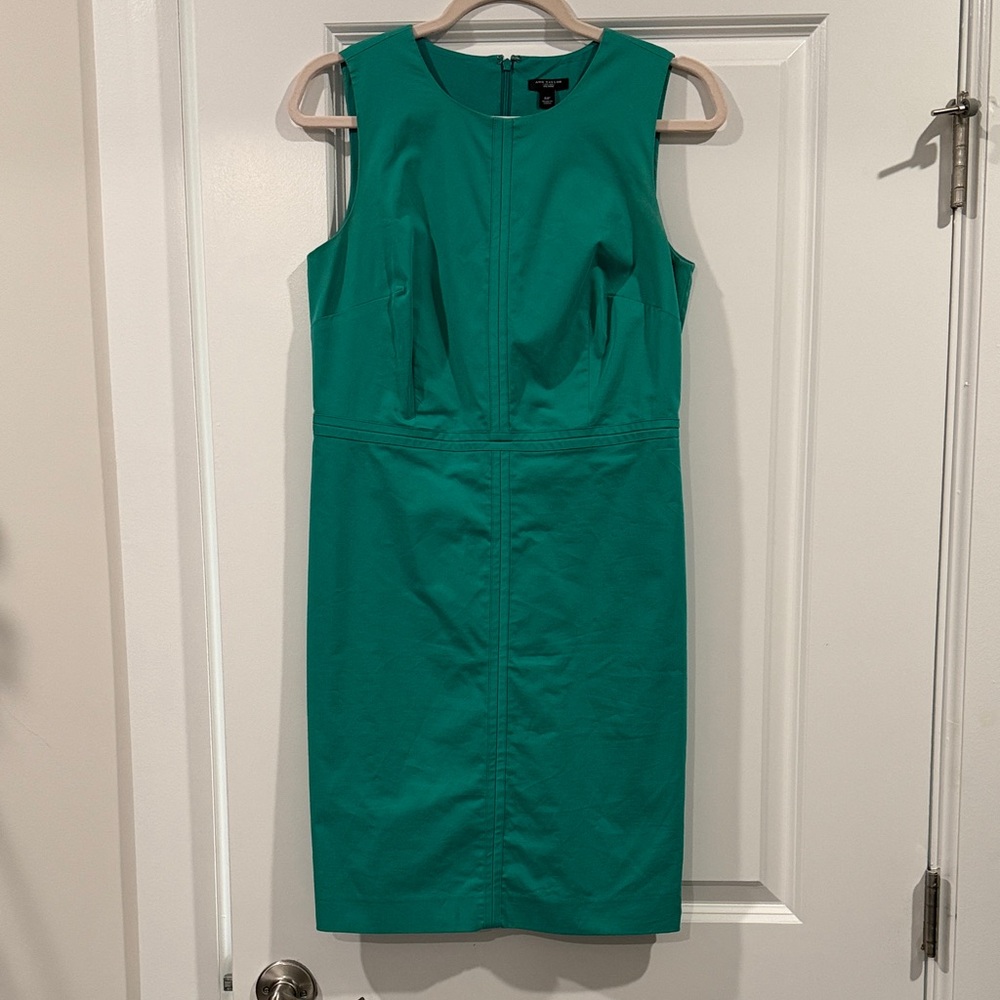 Ann Taylor Teal Sleeveless Midi Dress